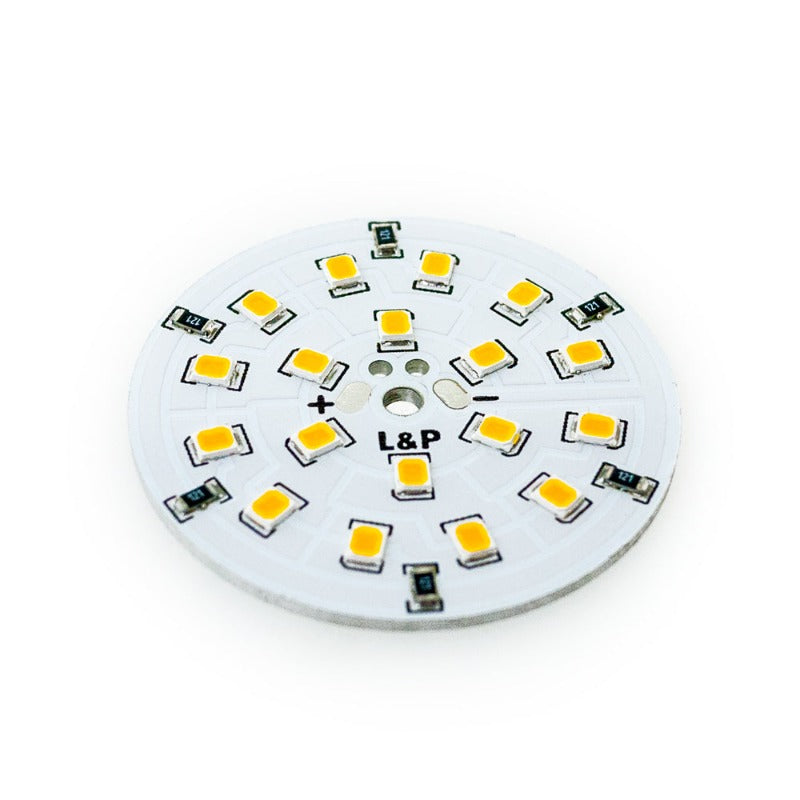 12V Flat Round PCB 18 SMD 3528 LED 2W Warm White - GekPower