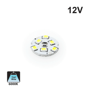 12V 6 SMD 3528 LED Flat Round PCB Dimmable Day light (6000K), gekpower