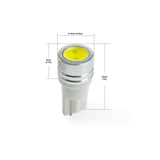 T10 Wedge Base LED Bulb COB, 12V 1W 6000K(Cool White) - GekPower