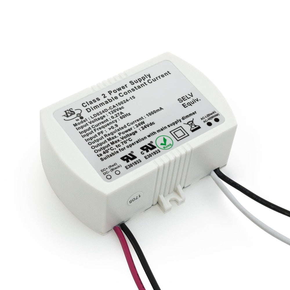 ES LD024D-CA10024-15 Constant Current LED Driver, 1000mA 24V 24W, gekpower