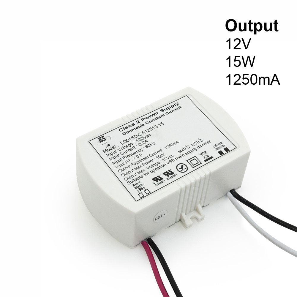 ES Constant Current LED Driver 1250mA 12V 15W max LD015D-CA12512-15, gekpower