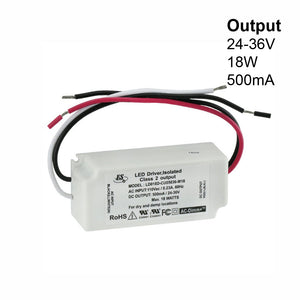 ES LD018D-CU05036-M18 Constant Current LED Driver, 500mA 24-36V 18W max, gekpower