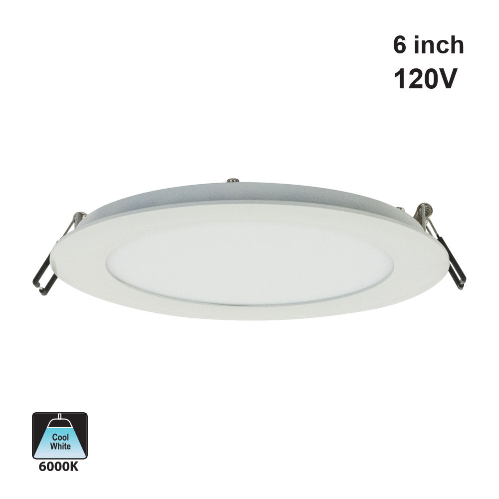 6 inch LED Panel Light, 120V 15W Dimmable 6000K(Cool White), gekpower