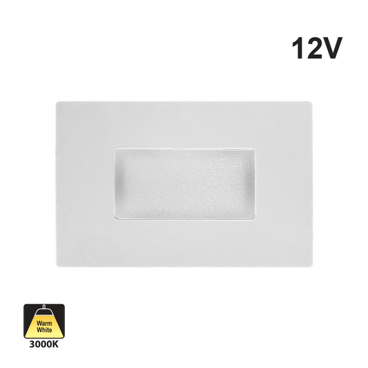 P103-WH-3000K Single Gang Low Voltage LED Step Light 2W 12V 3000K(Warm White), gekpower