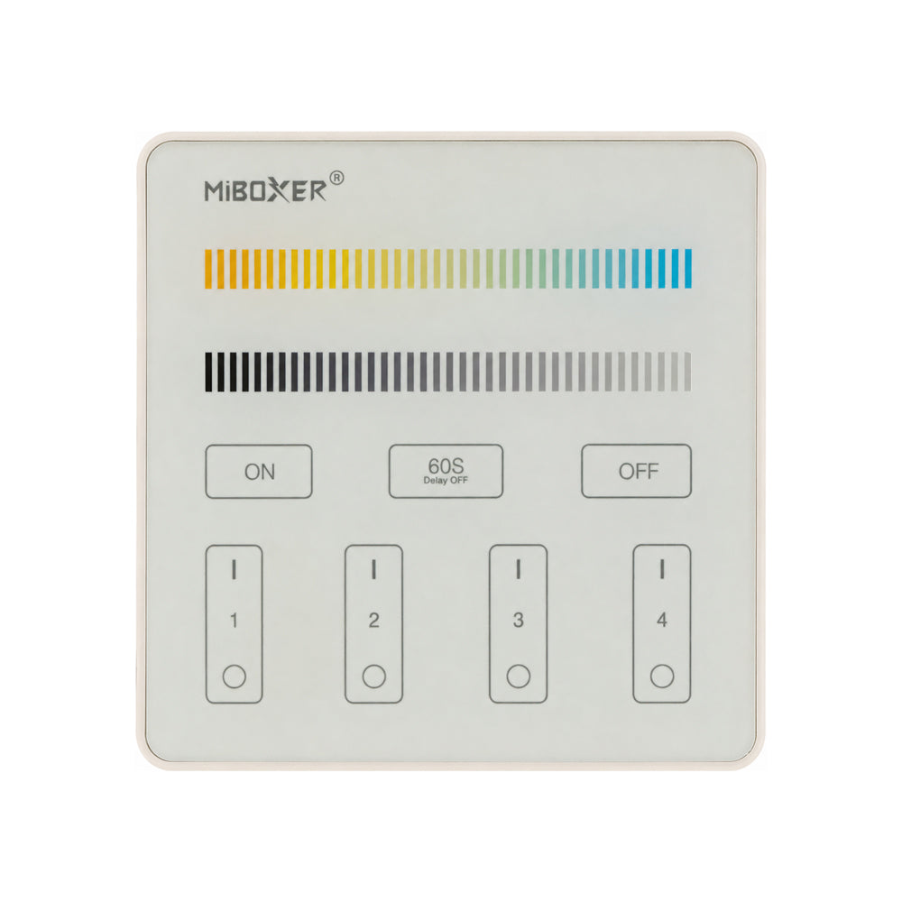 Smart Touch Panel Remote LED Controller 4-Zone Mi-Light B2 Adjustable Color Temperature, works with FUT035