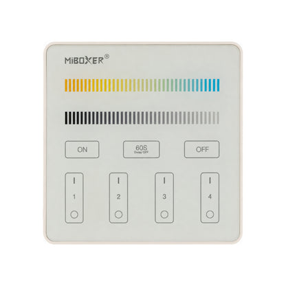 Smart Touch Panel Remote LED Controller 4-Zone Mi-Light B2 Adjustable Color Temperature, works with FUT035