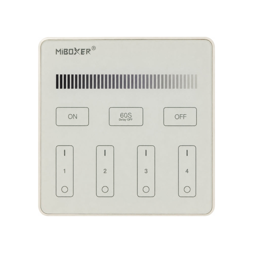 Smart Touch Panel Remote LED Controller 4-Zone Mi-Light B1 Single Color Brightness Dimming, works with FUT036