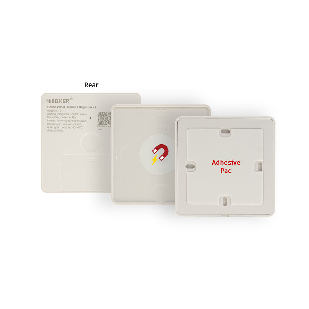 Smart Touch Panel Remote LED Controller 4-Zone Mi-Light B1 Single Color Brightness Dimming, works with FUT036