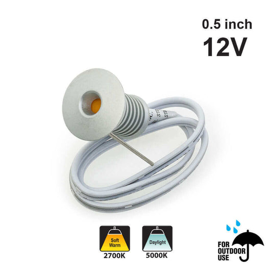 RD21 Mini LED Dimmable Outdoor Recessed Step Light/ Pathway Light, 12V 0.5W