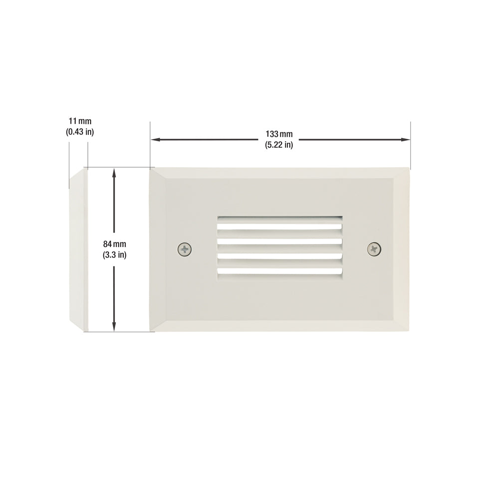 Horizontal RT05HV Single Gang LED Step Light/ Pathway Light, 100-240V 2W 3000K(Warm White) White