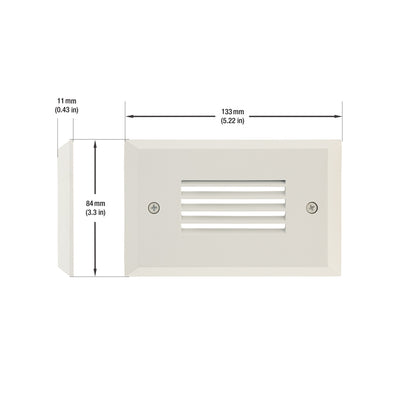 Horizontal RT05HV Single Gang LED Step Light/ Pathway Light, 100-240V 2W 3000K(Warm White) White