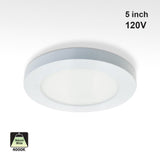 5 inch Round Recessed LED Panel Light / Downlight / Ceiling Light 120V 6W 4000K(Natural White), gekpower