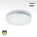 5 inch Round Dimmable Recessed LED Panel Light / Downlight / Ceiling Light 120V 6W 3000K(Warm white) - GekPower