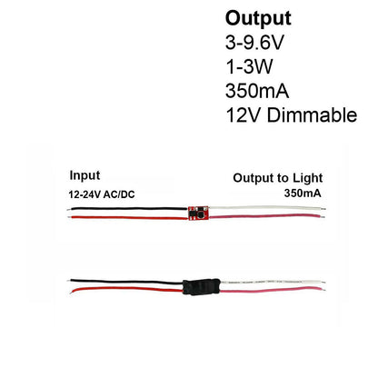 Constant Current LED Driver 1-3W 350mA 3-9.6V Dimmable