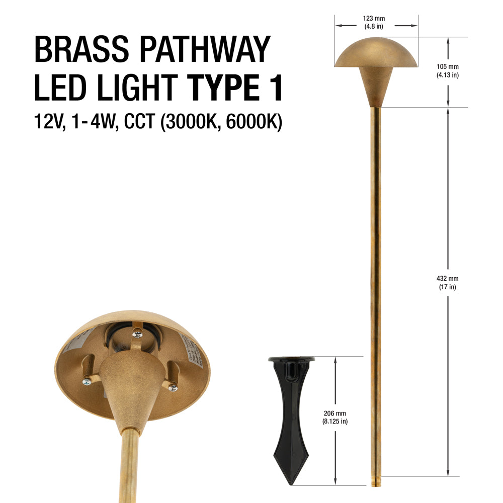 Brass Pathway LED Light Type 1 - GekPower