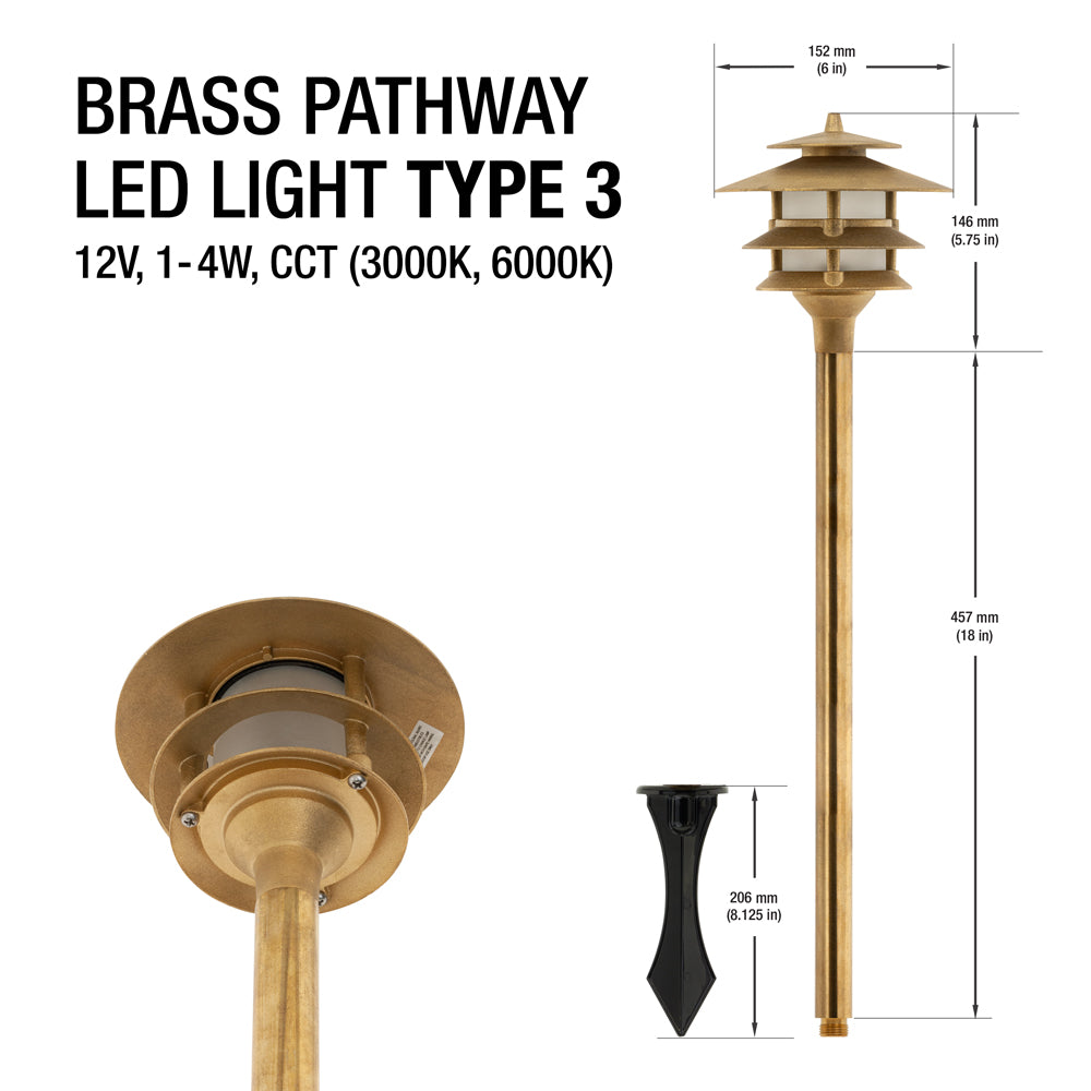 Brass Pathway LED Light Type 3 - GekPower