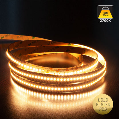 5M(16.4ft) Indoor LED Strip Light 3014, 12V 7(w/ft) 727-873(Lm/ft) 240(LEDs/m) CCT(2.7K, 3K, 3.5K, 4K, 5K ), gekpower