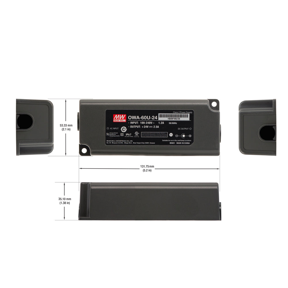 Mean well Constant Current-Constant Voltage LED Driver with Universal Input Voltage OWA-60U-24, gekpower