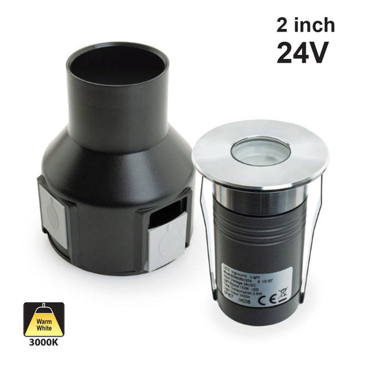 2 inch Round Recessed LED Inground Light 24V 2.5W 3K