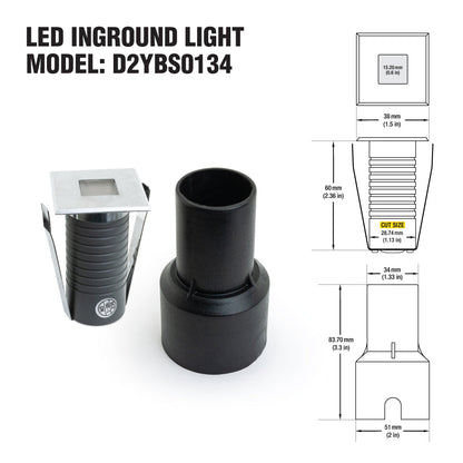 1.5 inch Mini LED Square Inground light, Walkover light