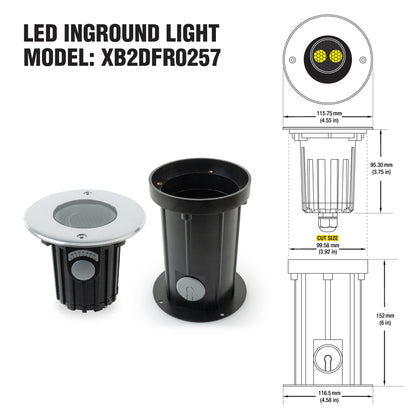 4.5 inch Round Inground light 24V 3.5W 3K