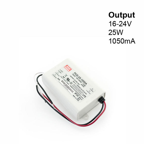 Mean Well PCD-25-1050A Constant Current LED Driver, 1050mA 16-24V 25W, gekpower