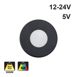 Round LED Step Light Flat Trim Black TYPE10 3000K(Warm White) - GekPower