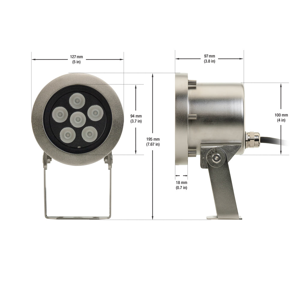 Underwater LED Spot Light 24V 24W RGBW, VBD-SUB-B-18-24V-RGBW