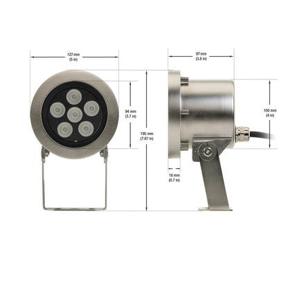 Underwater LED Spot Light 24V 24W RGBW, VBD-SUB-B-18-24V-RGBW