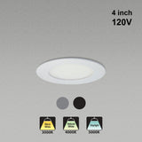 4 inch Flat Dimmable Recessed LED Panel Light / Downlight / Ceiling Light Z4C-9 (3CCT), 120V 9W, gekpower
