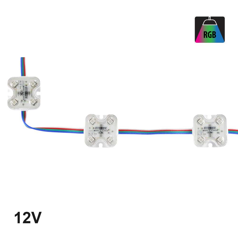 LED Module 5050 Backlighting for sign - 12V 4 LEDs, RGB (Pack of 50)