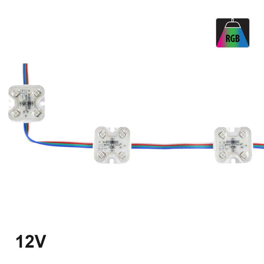 LED Module 5050 Backlighting for sign - 12V 4 LEDs, RGB (Pack of 50)