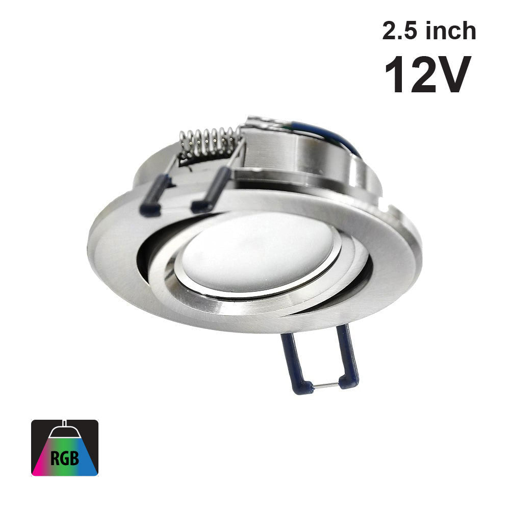 RD10-4W-RGB-SWRD-BN 2.5 inch Dimmable Round LED Downlights / Ceiling Light, 12V 4W Brush Nickel