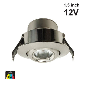 RD24-3W-RGB-BN Ceiling Light Round, 12V 3W Brush Nickel - GekPower