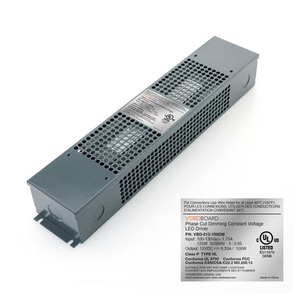 Triac Dimmable Constant Voltage LED Driver - 12V 8.0A 100W, VBD-012-100DM