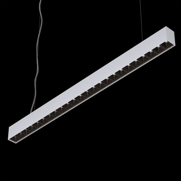 LED Low Glare Linear Suspension Light 4ft, 100-277V 38W 3000K(Warm White) White, Gekpower