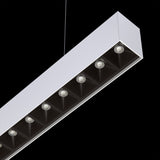 LED Low Glare Linear Suspension Light 4ft, 100-277V 38W 3000K(Warm White) White, Gekpower
