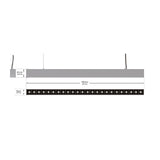 LED Low Glare Linear Suspension Light 4ft, 100-277V 38W 4000K(Natural White) White