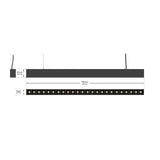 LED Low Glare Linear Suspension Light 4ft, 100-277V 38W 3000K(Warm White) Black, gekpower