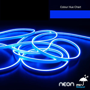 5M(16.4ft) LED Neon light Strip FS-Neon-BLUE-168-24-WP-4MM, Blue color Dimmable Silicone Waterproof Casing Side Emitting. - GekPower