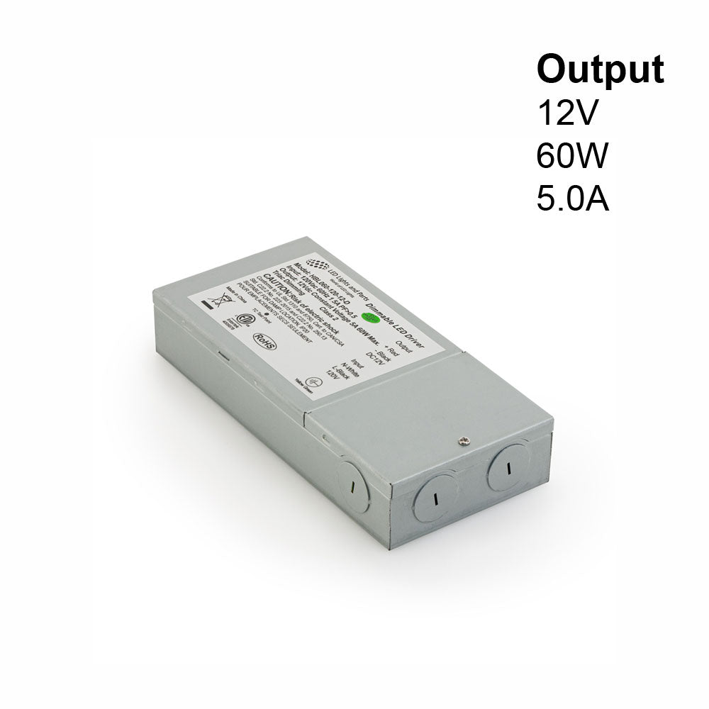 Metal Case Constant Voltage LED Driver 12V 5A 60W Enclosure Box HBL060-120-12-D, gekpower