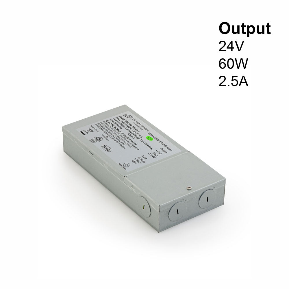 Metal Case Constant Voltage LED Driver 24V 2.5A 60W Enclosure Box HBL060-120-24-D, gekpower