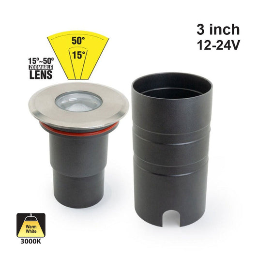 3 inch Round Adjustable Beam Direction Inground light 12-24V 8W