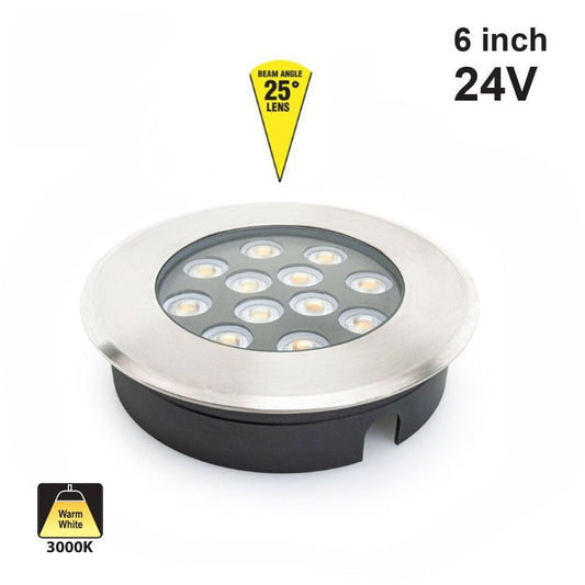 UL-1201-1500-I 6 inch Round Shallow Recessed inground light