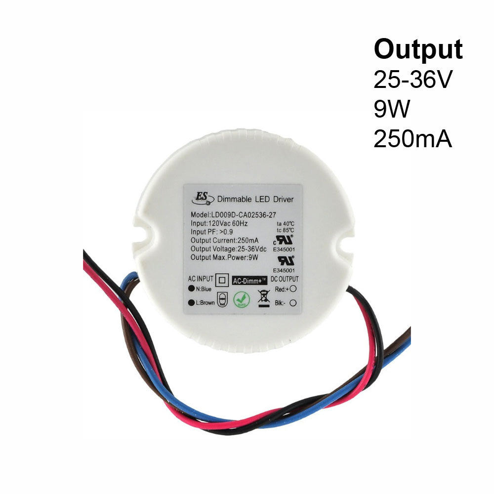 ES LD009D-CA02536-27 Constant Current LED Driver, 250mA 25-36V 9W max, gekpower