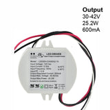 ES LD030H-CA06042-15 Constant Current LED Driver, 600mA 30-42V 25.2W max, united states of America and Canada