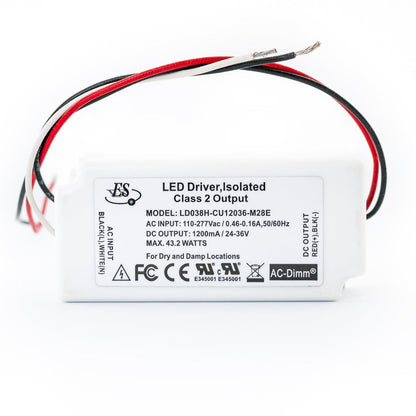ES CC 1200mA 24-36V 43.2W max LD038H-CU12036-M28ECanada, British Columbia, North America. Dimmable 