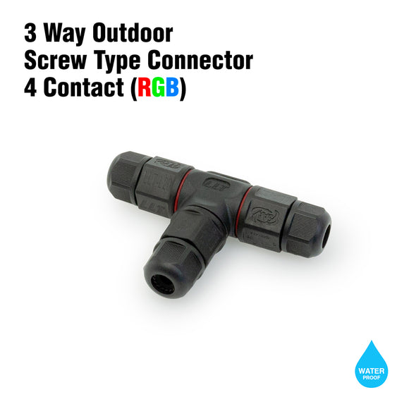Outdoor(Waterproof) RGB T Shape screw type connector, gekpower