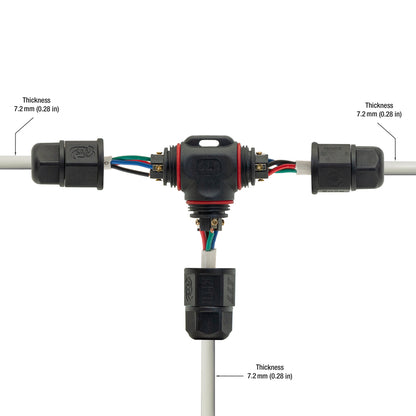 Outdoor(Waterproof) RGB T Shape screw type connector