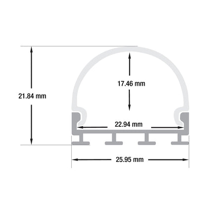 VEROBOARD Diffuser Linear Aluminum Channel for LED Strips 1Meter(3.2ft) VBD-CH-R2 - GekPower